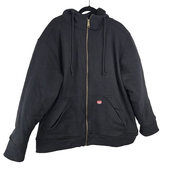 Wrangler Workwear Mens Sherpa Lined Hoodie Jacket  XL  46-48 Black Coat Winter - Picture 1 of 16